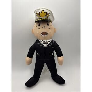 10” Monopoly Man Plush Stuffed Toy Captain Hat Hasbro RARE